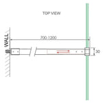 80cm Reeded Single Shower Glass Screen with Gunmetal Wall Channel & Square Pole - Furniture > Bathroom > Shower Heads &
