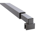 80cm Reeded Single Shower Glass Screen with Gunmetal Wall Channel & Square Pole - Furniture > Bathroom > Shower Heads &