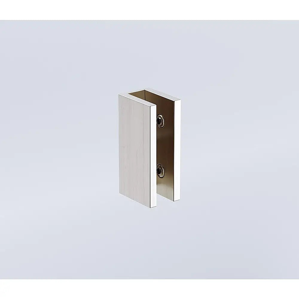80cm Reeded Single Shower Glass Screen with Nickel U-brackets & Round Pole - Furniture > Bathroom > Shower Heads &