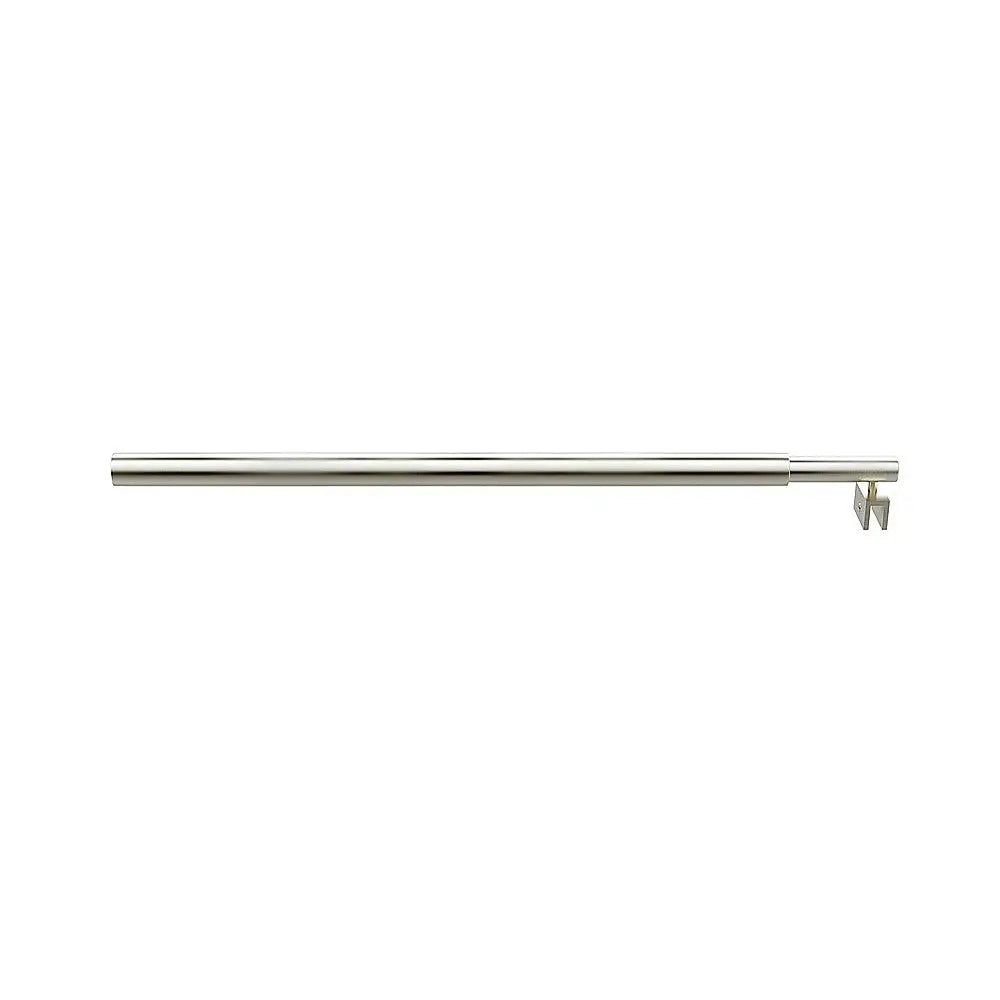 80cm Reeded Single Shower Glass Screen with Nickel Wall Channel & Round Pole - Furniture > Bathroom > Shower Heads &