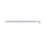 80cm Reeded Single Shower Glass Screen with White F-brackets & Square Pole - Furniture > Bathroom > Shower Heads &