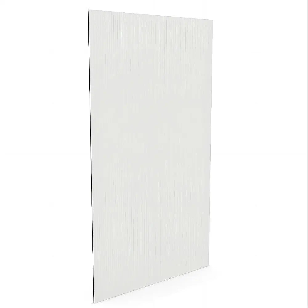 80cm Reeded Single Shower Glass Screen with White Wall F-Brackets - Furniture > Bathroom > Shower Heads & Screens