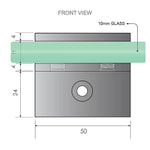 80cm Reeded Single Shower Glass Screen with White Wall F-Brackets - Furniture > Bathroom > Shower Heads & Screens