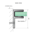 80cm Reeded Single Shower Glass Screen with White Wall F-Brackets - Furniture > Bathroom > Shower Heads & Screens