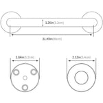 80cm Stainless Steel Handle for Shower Toilet Grab Bar Handle Bathroom Stairway Handrail Elderly Senior Assist - Health