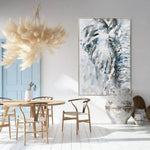 80X120cm Azure Tusker Champagne Framed Hand Painted Canvas Wall Art - Home & Garden > Wall Art
