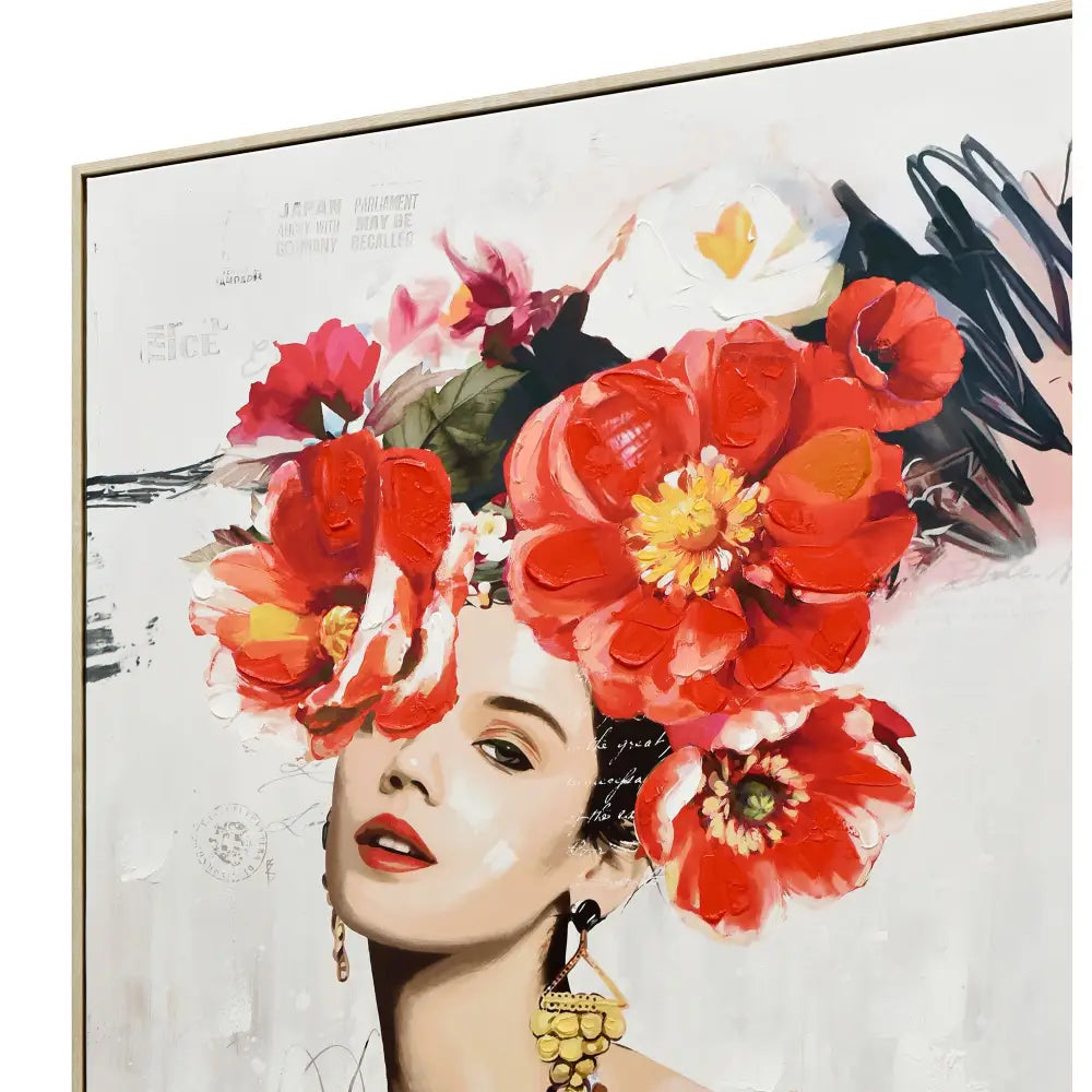 80X120cm Blossom Adorned Light Wood Framed Canvas Wall Art - Home & Garden > Wall Art