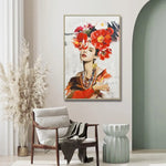 80X120cm Blossom Adorned Light Wood Framed Canvas Wall Art - Home & Garden > Wall Art