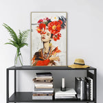 80X120cm Blossom Adorned Light Wood Framed Canvas Wall Art - Home & Garden > Wall Art