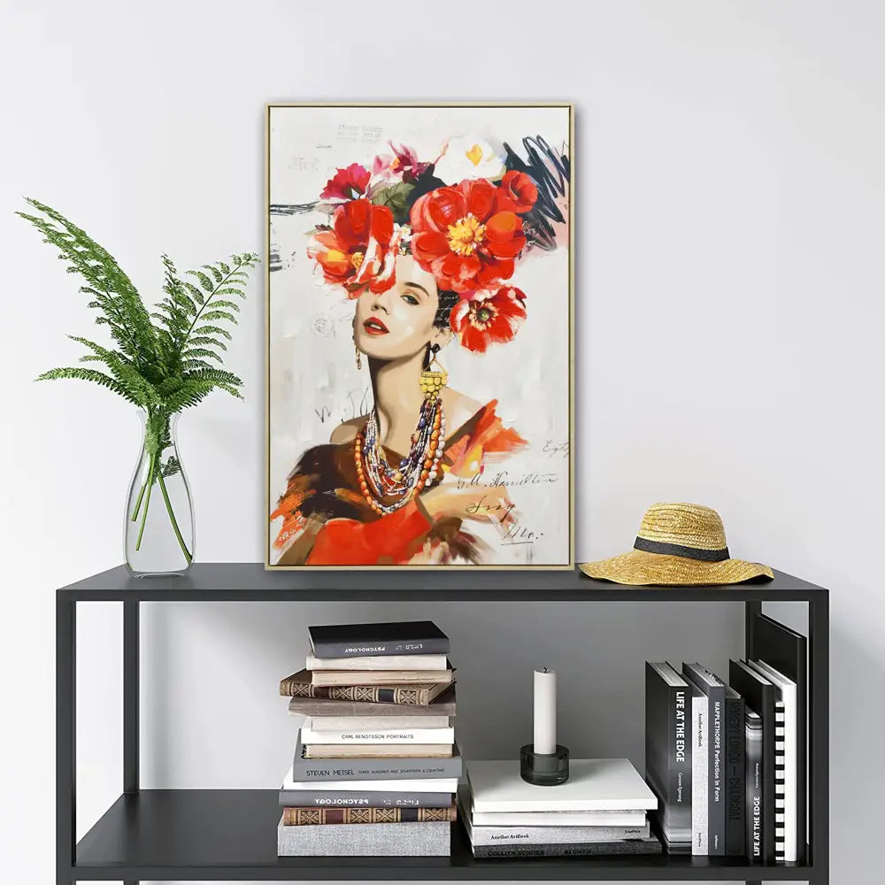 80X120cm Blossom Adorned Light Wood Framed Canvas Wall Art - Home & Garden > Wall Art