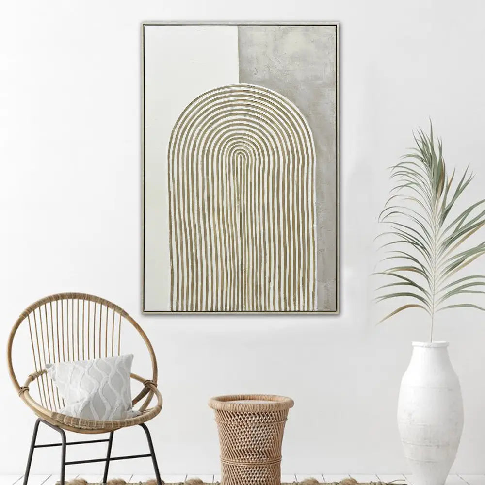 80X120cm Duality’s Embrace Light Wood Framed Hand Painted Canvas Wall Art - Home & Garden > Wall Art
