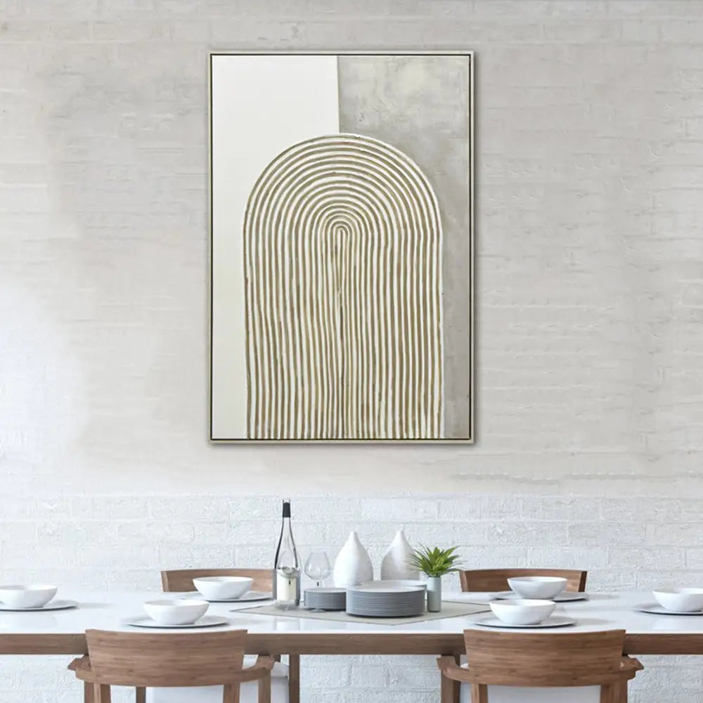 80X120cm Duality’s Embrace Light Wood Framed Hand Painted Canvas Wall Art - Home & Garden > Wall Art