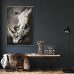 80X120cm Golden Titan Champagne Framed Hand Painted Canvas Wall Art - Home & Garden > Wall Art