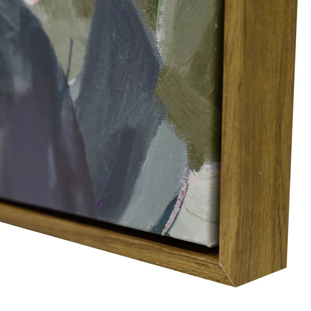 80X120cm Native Bloom Dark Wood Framed Canvas Wall Art - Home & Garden > Wall Art