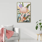 80X120cm Native Bloom Dark Wood Framed Canvas Wall Art - Home & Garden > Wall Art
