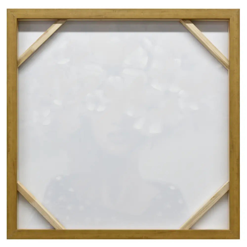80X80cm Floral Fantasia Dark Wood Framed Canvas Wall Art - Home & Garden > Wall Art