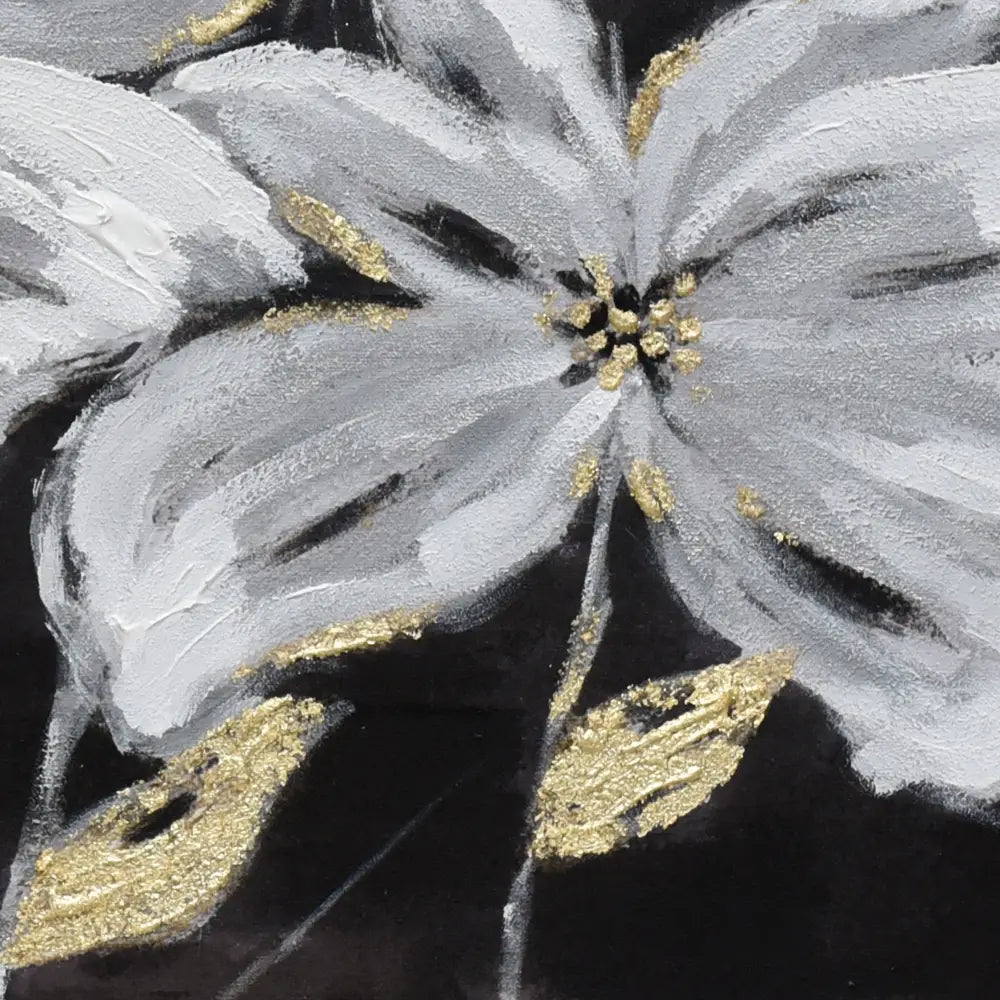 80X80cm Golden Blossoms Gold Framed Hand Painted Canvas Wall Art - Home & Garden > Wall Art
