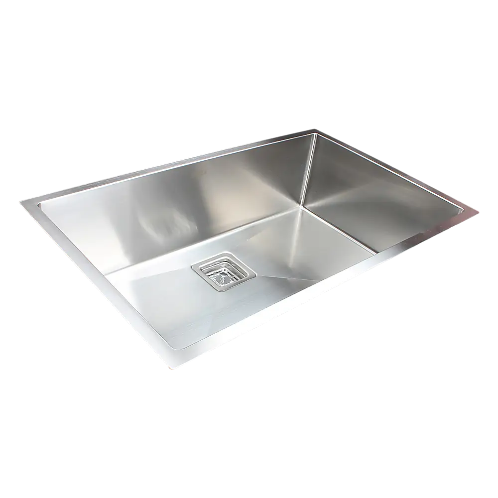 810x505mm Handmade 1.5mm Stainless Steel Undermount / Topmount Kitchen Sink with Square Waste - Furniture > Bathroom >