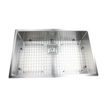 810x505mm Handmade 1.5mm Stainless Steel Undermount / Topmount Kitchen Sink with Square Waste - Furniture > Bathroom >