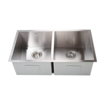 820x457mm Handmade Stainless Steel Undermount / Topmount Kitchen Laundry Sink with Waste - Furniture > Bathroom > Sinks