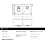 820x457mm Handmade Stainless Steel Undermount / Topmount Kitchen Laundry Sink with Waste - Furniture > Bathroom > Sinks