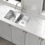 820x457mm Handmade Stainless Steel Undermount / Topmount Kitchen Laundry Sink with Waste - Furniture > Bathroom > Sinks
