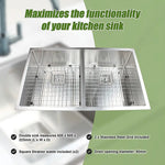 835x505mm Handmade 1.5mm Stainless Steel Undermount / Topmount Kitchen Sink with Square Waste - Furniture > Bathroom >