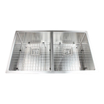 835x505mm Handmade 1.5mm Stainless Steel Undermount / Topmount Kitchen Sink with Square Waste - Furniture > Bathroom >