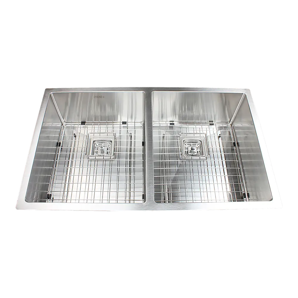 835x505mm Handmade 1.5mm Stainless Steel Undermount / Topmount Kitchen Sink with Square Waste - Furniture > Bathroom >