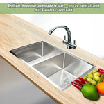 835x505mm Handmade 1.5mm Stainless Steel Undermount / Topmount Kitchen Sink with Square Waste - Furniture > Bathroom >