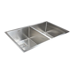 835x505mm Handmade 1.5mm Stainless Steel Undermount / Topmount Kitchen Sink with Square Waste - Furniture > Bathroom >