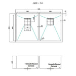 835x505mm Handmade 1.5mm Stainless Steel Undermount / Topmount Kitchen Sink with Square Waste - Furniture > Bathroom >