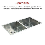 865x440mm Handmade Stainless Steel Undermount / Topmount Kitchen Sink with Waste - Furniture > Bathroom > Sinks