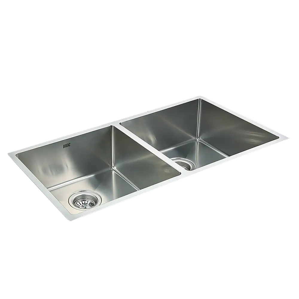 865x440mm Handmade Stainless Steel Undermount / Topmount Kitchen Sink with Waste - Furniture > Bathroom > Sinks