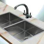 865x440mm Handmade Stainless Steel Undermount / Topmount Kitchen Sink with Waste - Furniture > Bathroom > Sinks