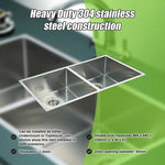 865x440mm Handmade Stainless Steel Undermount / Topmount Kitchen Sink with Waste - Furniture > Bathroom > Sinks