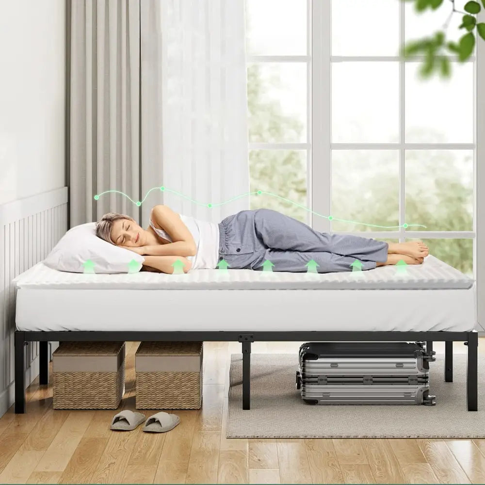 8cm Memory Foam Mattress Topper with Bamboo Cover - Single Size - Furniture > Mattresses > Mattress Toppers