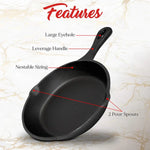 8inch 21cm Cast Iron Skillet Cookware Chef Quality Pre-Seasoned Pan Pans - Home & Garden > Kitchenware > Skillets &