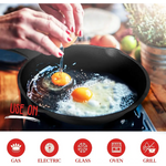 8inch 21cm Cast Iron Skillet Cookware Chef Quality Pre-Seasoned Pan Pans - Home & Garden > Kitchenware > Skillets &