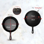 8inch 21cm Cast Iron Skillet Cookware Chef Quality Pre-Seasoned Pan Pans - Home & Garden > Kitchenware > Skillets &