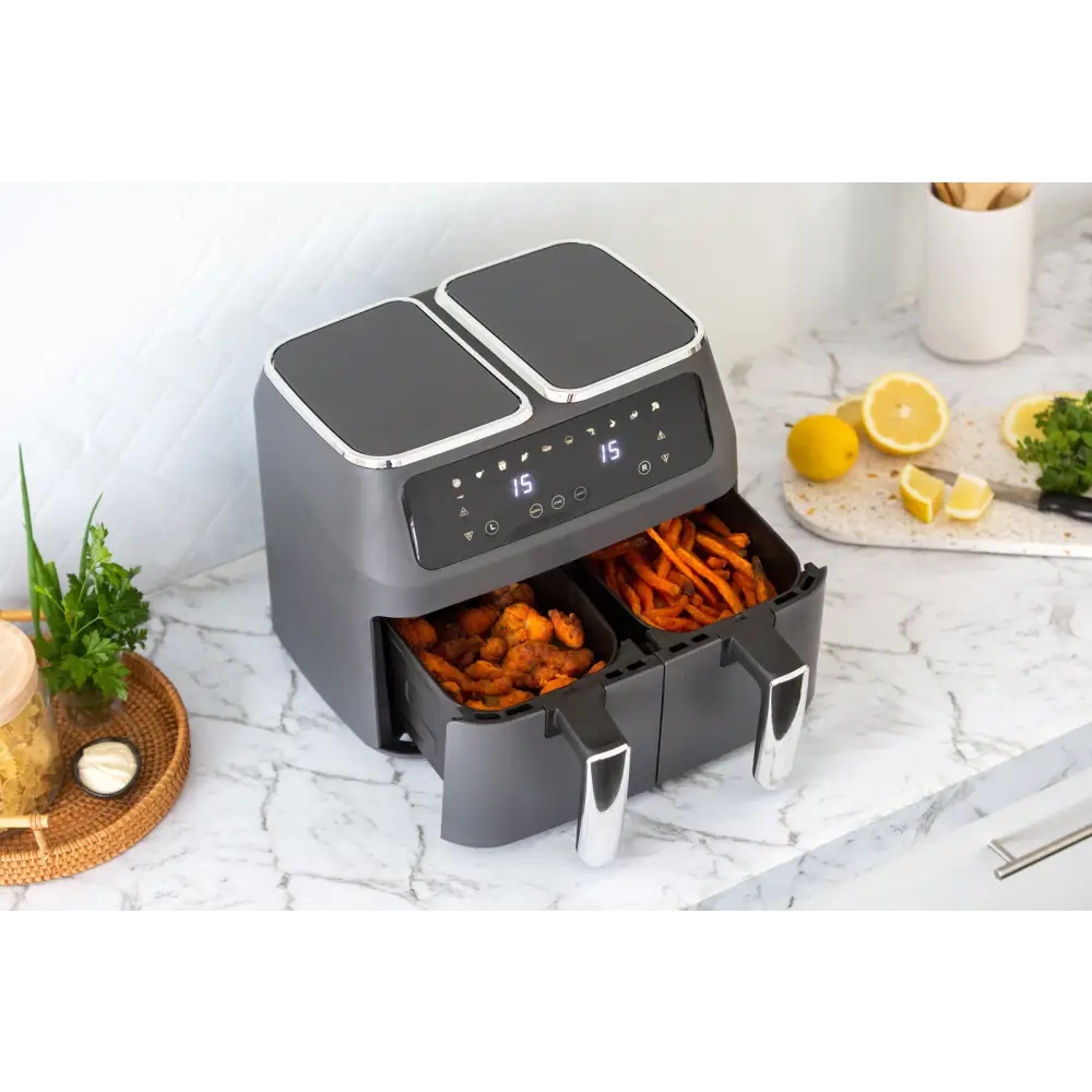 8L Dual Zone Digital Air Fryer with 200C 10 Cooking Programs - Appliances > Kitchen Appliances