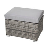 8PC Outdoor Dining Set Wicker Table & Chairs-Grey - Furniture > Outdoor