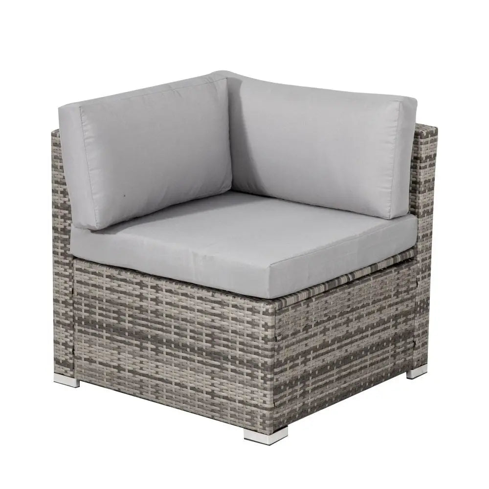 8PC Outdoor Dining Set Wicker Table & Chairs-Grey - Furniture > Outdoor