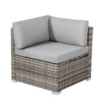 8PC Outdoor Dining Set Wicker Table & Chairs-Grey - Furniture > Outdoor