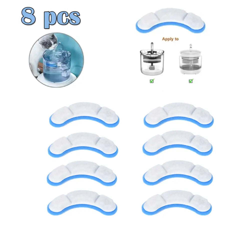 8PCS Filter Electric Pet Water Fountain Automatic Sensor Drinking Dispenser Filter - Pet Care > Dog Supplies > Dog