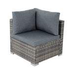 8PCS Outdoor Furniture Modular Lounge Sofa Lizard-Grey - Furniture > Outdoor