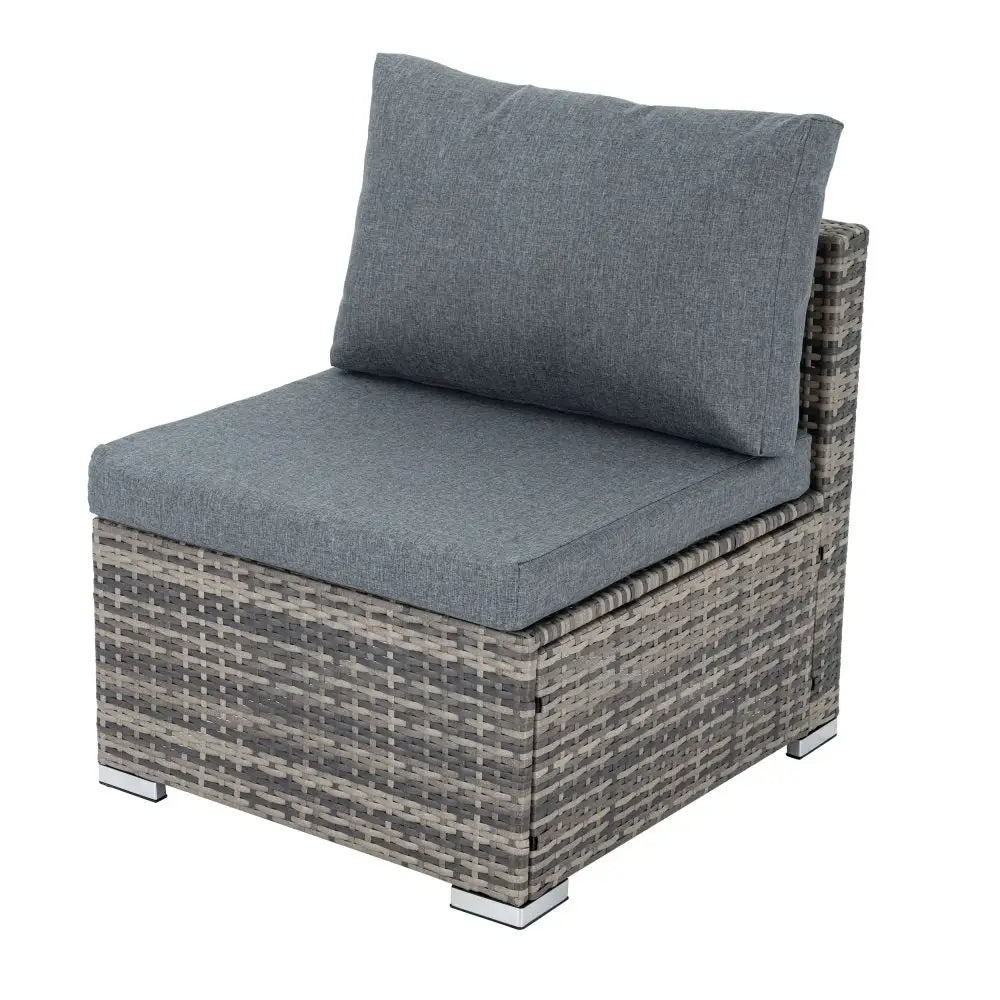 8PCS Outdoor Furniture Modular Lounge Sofa Lizard-Grey - Furniture > Outdoor