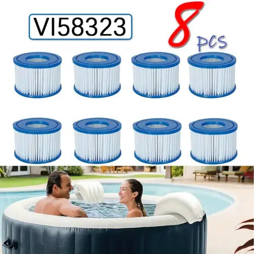 8PCS Replacement Bestway VI Filter Cartridge Inflatable Lay-Z-Spa Filters 58323 - Home & Garden > Pool & Accessories
