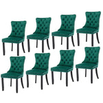 8x Velvet Dining Chairs- Green - Furniture > Bar Stools & Chairs