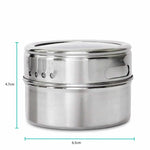 9 Magnetic Spice Jar Tins and Steel Rack - 150g Seasoning Storage Containers - Home & Garden > Kitchenware > Food